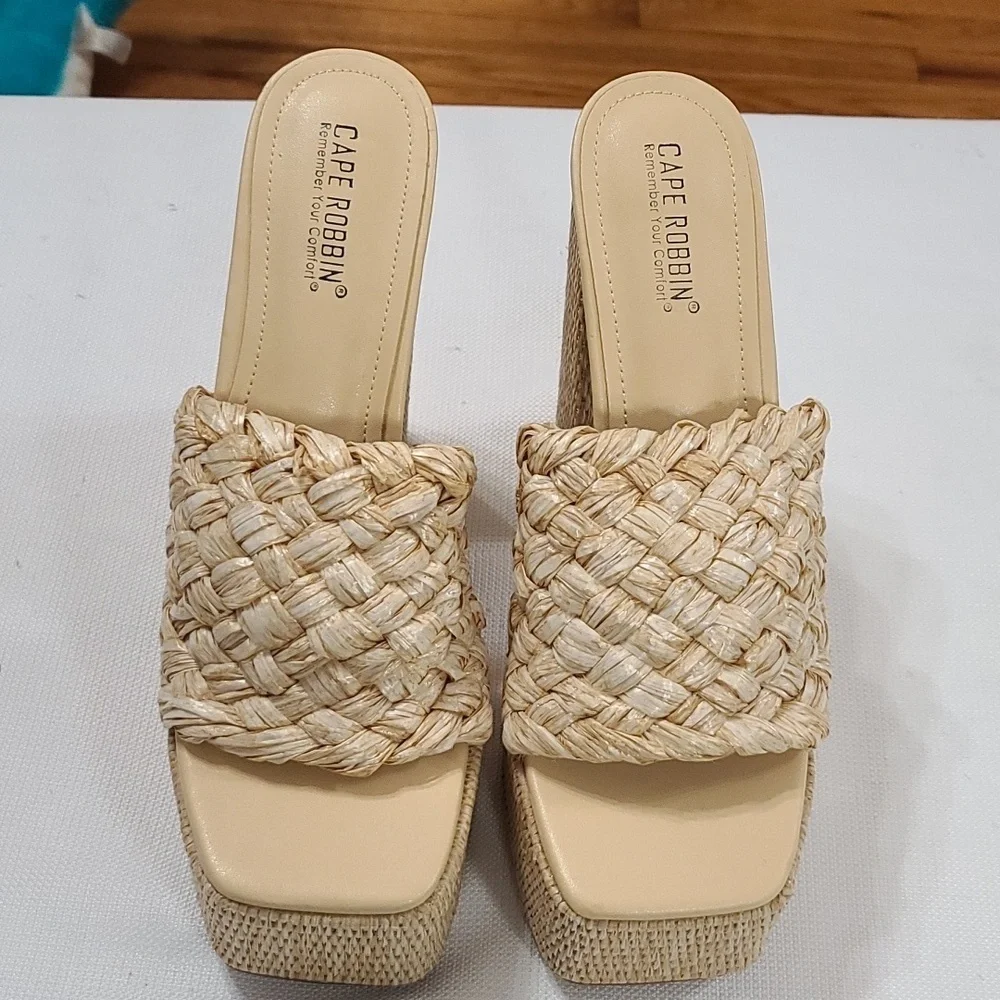Cape Robbin Yara Woven Platform Sandals Womens‎ Summer Sz 10 EUC